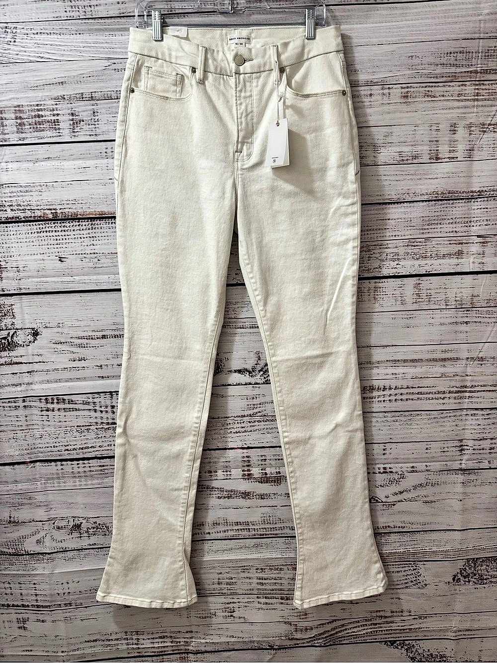 Good American Good Legs Micro Boot Micro Boot Jeans Cloud White Waist 10 / 30 NW